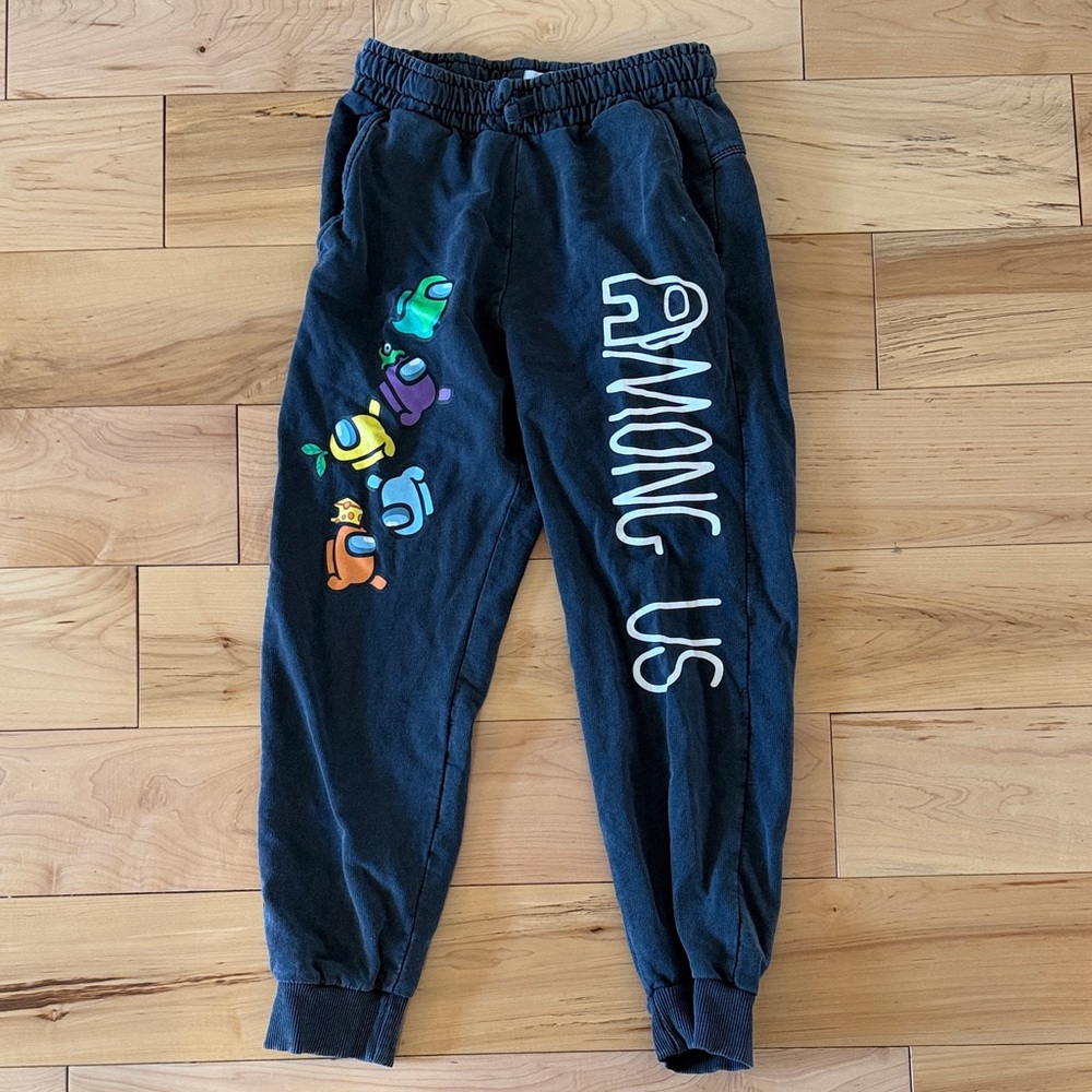 Zara Kids Among Us Joggers - Black with Multicolor Design